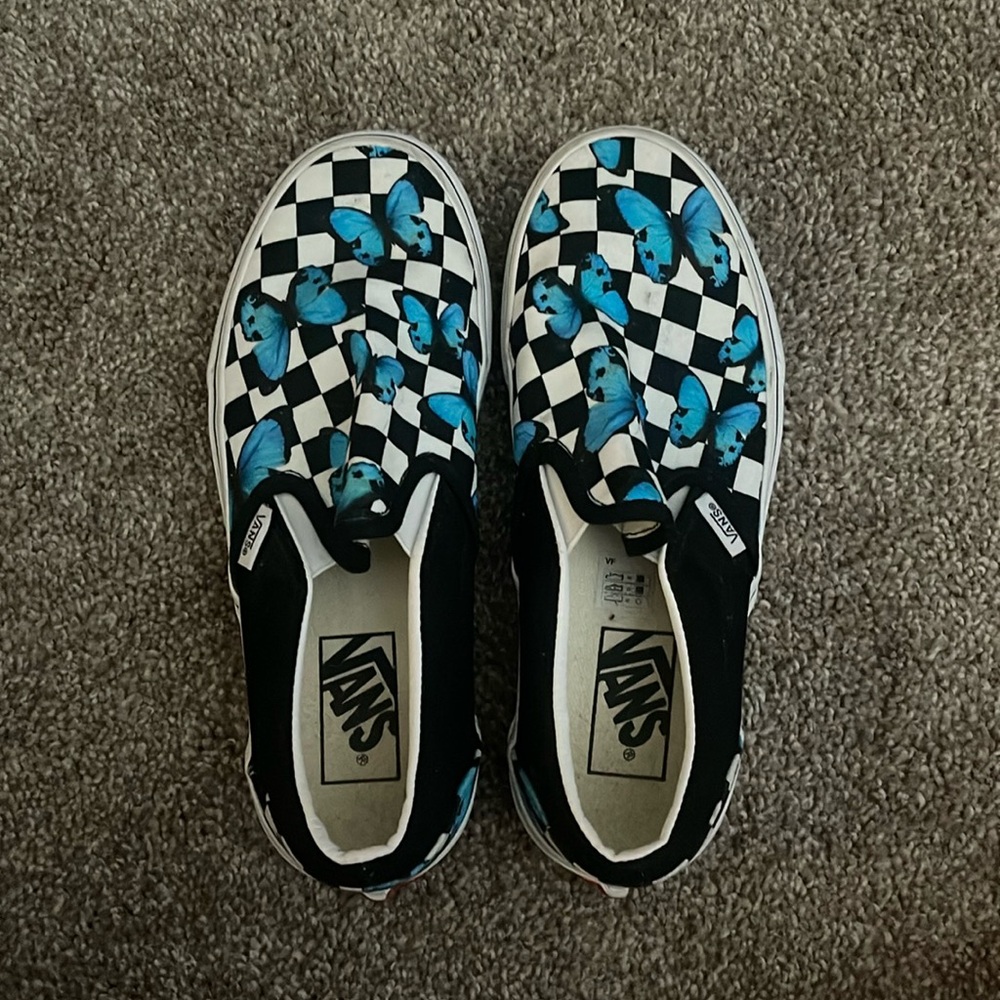 Butterfly checkered vans